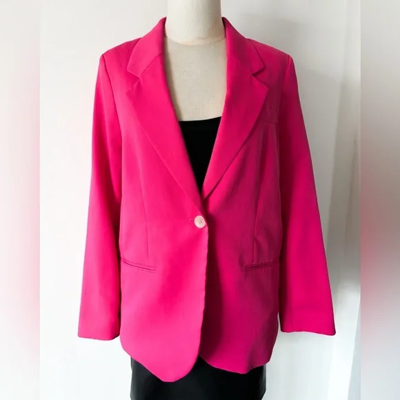 H&M Double-Breasted Structured Pink Blazer - Size Small - Picture 7 of 10